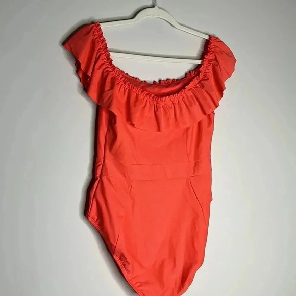 Bleu Rod Beattie Orange Off The Shoulder Swim Suit - Picture 4 of 5